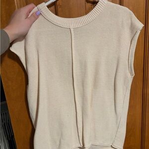 Amazon Cream Knit Sleeveless Top